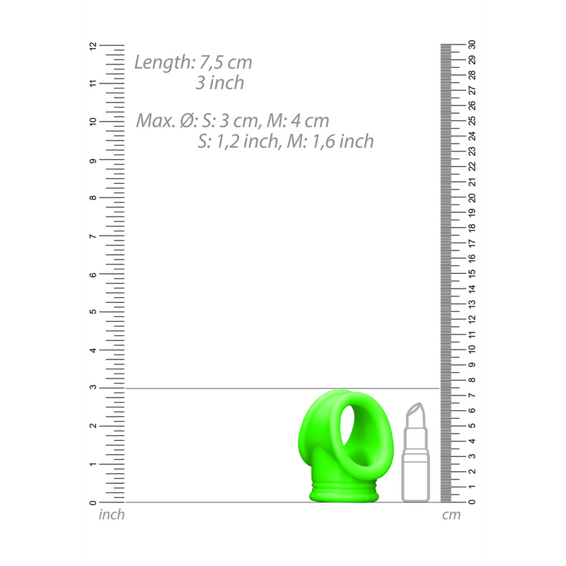 Cockring et sangle pour les testicules - Brille dans le noir