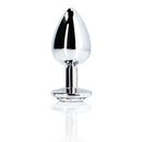 Plug anal en forme de gemme - Grand - Argent/Diamant