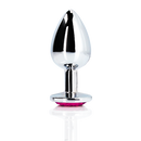 Plug anal en forme de cœur - Grand - Argent/Rouge rubellite