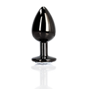 Plug anal gemme rond - Moyen - Gunmetal/Diamond