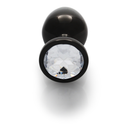 Plug anal gemme rond - Moyen - Gunmetal/Diamond