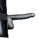 Strap-on creux strié avec billes - 8 / 21 cm - Gunmetal