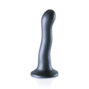 Dildo courbé G-Spot en silicone ultra doux - 7'' / 17 cm - Gunmetal