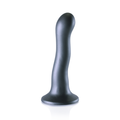 Dildo courbé G-Spot en silicone ultra doux - 7'' / 17 cm - Gunmetal