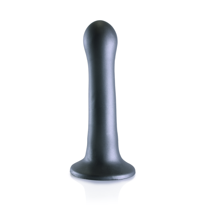 Dildo courbé G-Spot en silicone ultra doux - 7'' / 17 cm - Gunmetal