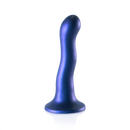 Dildo Curvy G-Spot Ultra Doux en Silicone - 7'' / 17 cm - Bleu Métallique