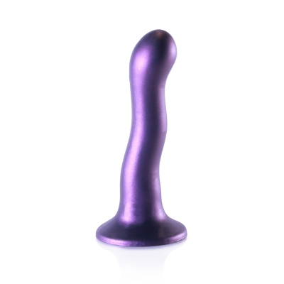 Dildo G-Spot Curvy en Silicone Ultra Doux - 7'' / 17 cm - Violet Métallique