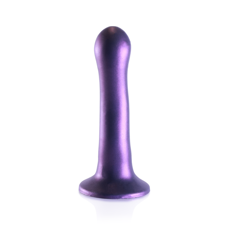 Dildo G-Spot Curvy en Silicone Ultra Doux - 7'' / 17 cm - Violet Métallique