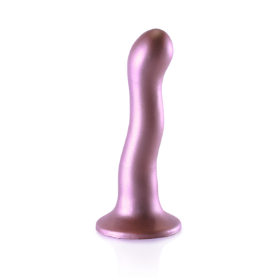 Dildo Courbé G-Spot en Silicone Ultra Doux - 7'' / 17 cm - Rose Gold