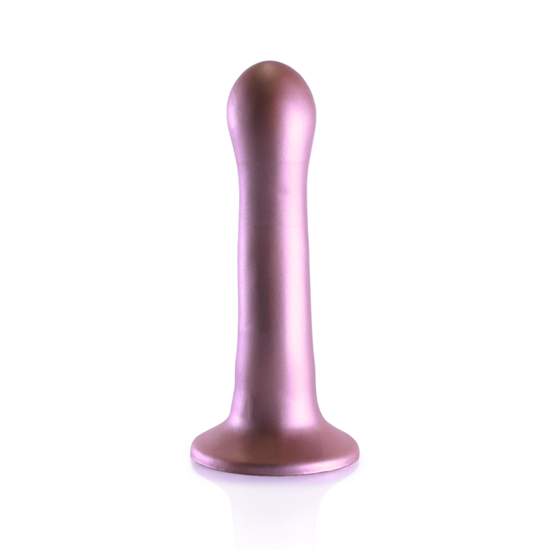 Dildo Courbé G-Spot en Silicone Ultra Doux - 7'' / 17 cm - Rose Gold