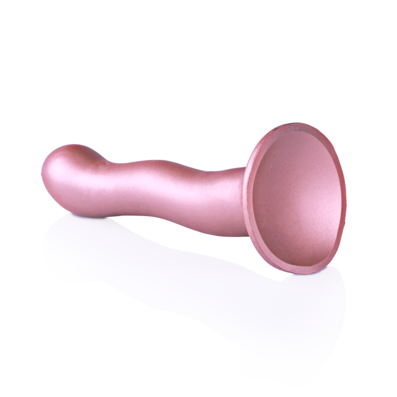 Dildo Courbé G-Spot en Silicone Ultra Doux - 7'' / 17 cm - Rose Gold