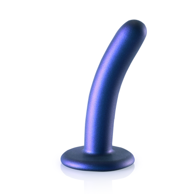 Dildo G-Spot en silicone lisse - 5'' / 12 cm - Bleu métallisé