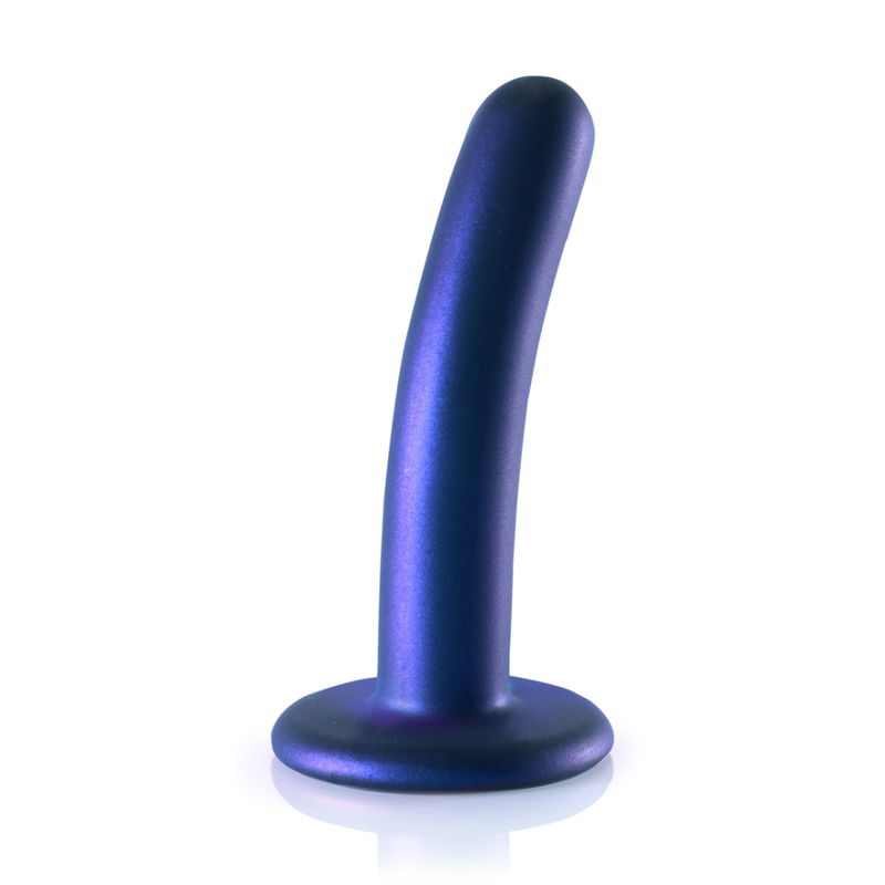 Dildo G-Spot en silicone lisse - 5'' / 12 cm - Bleu métallisé