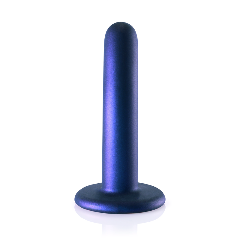 Dildo G-Spot en silicone lisse - 5'' / 12 cm - Bleu métallisé