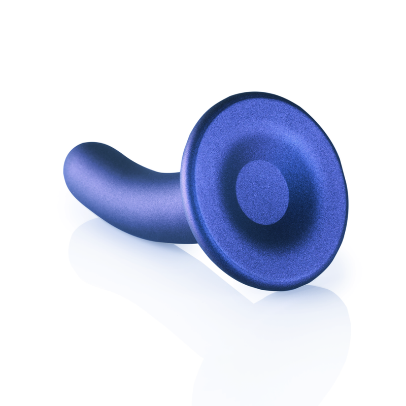 Dildo G-Spot en silicone lisse - 5'' / 12 cm - Bleu métallisé