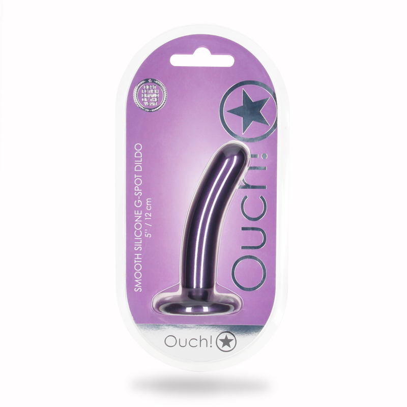 Dildo G-Spot en silicone lisse - 5'' / 12 cm - Violet métallisé