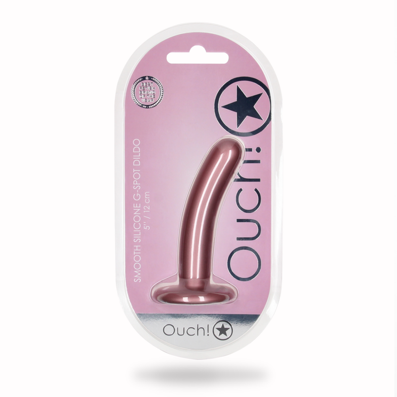 Dildo G-Spot en silicone lisse - 5'' / 12 cm - Rose Gold