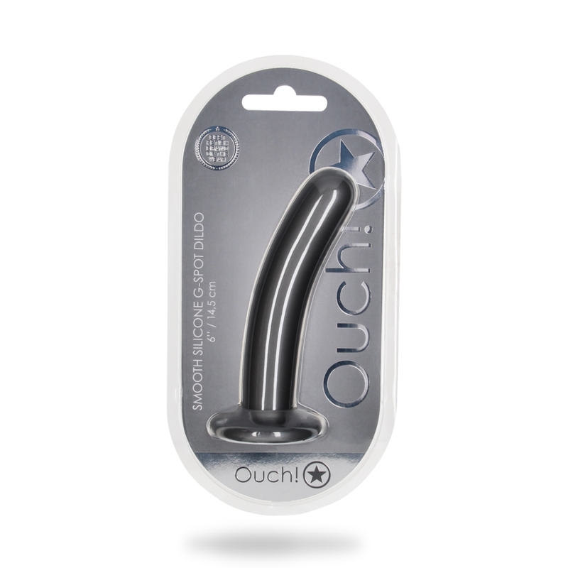 Dildo lisse en silicone G-Spot - 6'' / 14,5 cm - Gunmetal