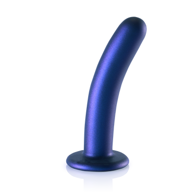 Dildo en silicone lisse pour point G - 6'' / 14,5 cm - Bleu métallisé