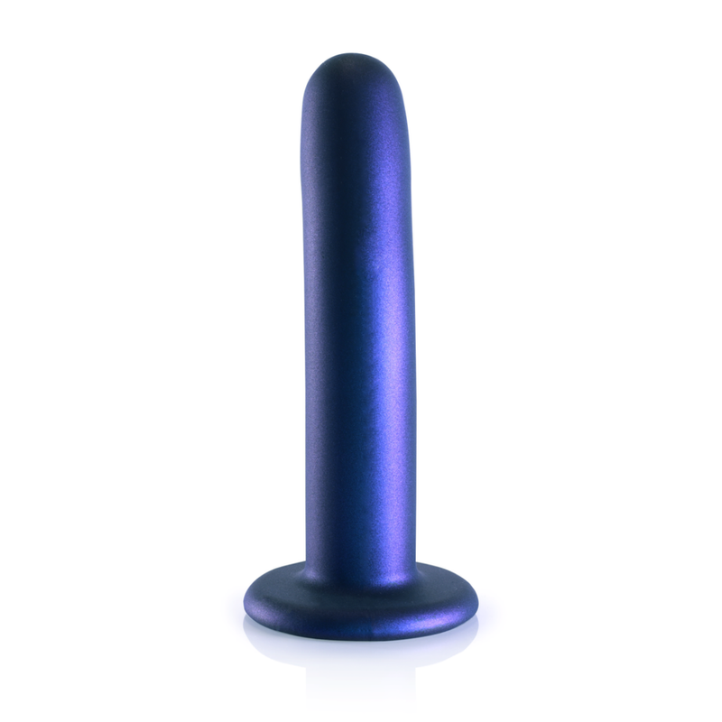 Dildo en silicone lisse pour point G - 6'' / 14,5 cm - Bleu métallisé