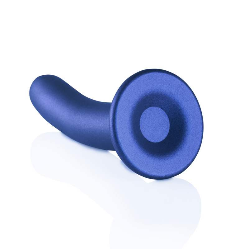 Dildo en silicone lisse pour point G - 6'' / 14,5 cm - Bleu métallisé