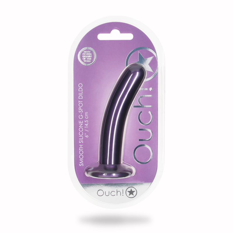 Dildo G-Spot en Silicone Lisse - 6'' / 14,5 cm - Violet Métallique