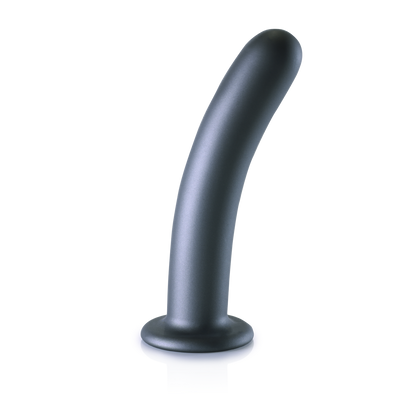 Dildo G-Spot en silicone lisse - 7'' / 17 cm - Gunmetal