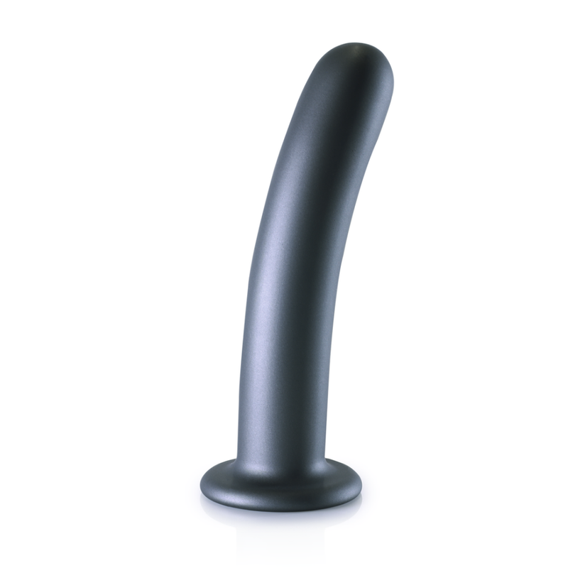 Dildo G-Spot en silicone lisse - 7'' / 17 cm - Gunmetal