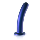 Gode en silicone lisse pour le point G - 7'' / 17 cm - Bleu métallique