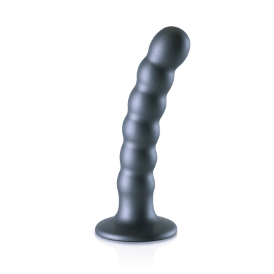 Dildo en silicone avec perles pour le point G - 5'' / 13 cm - Gunmetal