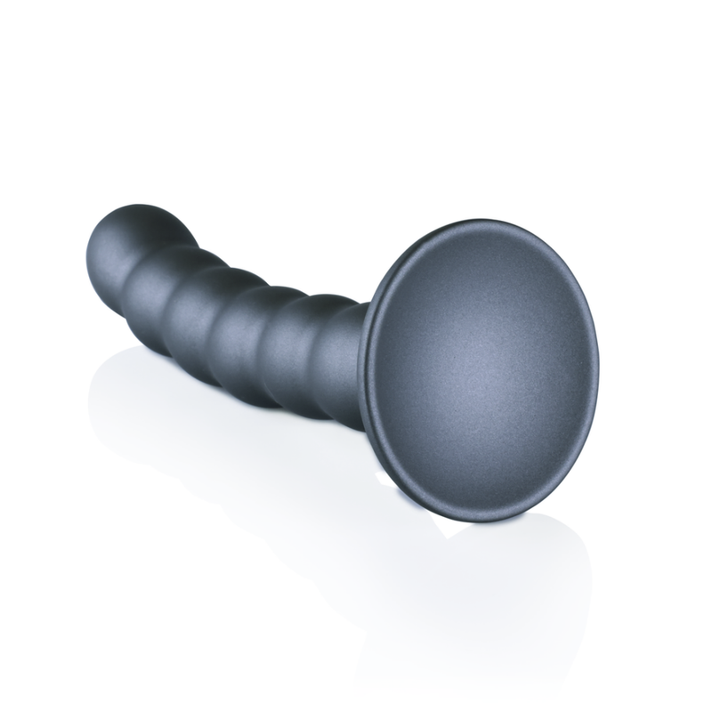 Dildo en silicone avec perles pour le point G - 5'' / 13 cm - Gunmetal