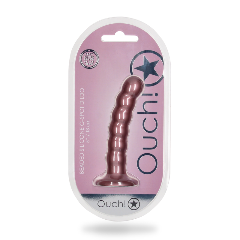 Dildo G-Spot en silicone perlé - 5'' / 13 cm - Rose Gold