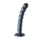 Dildo en silicone G-spot à perles - 6,5'' / 16,5 cm - Gunmetal