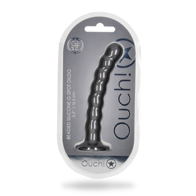 Dildo en silicone G-spot à perles - 6,5'' / 16,5 cm - Gunmetal