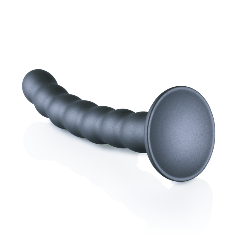 Dildo en silicone G-spot à perles - 6,5'' / 16,5 cm - Gunmetal