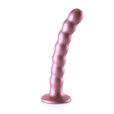 Dildo en silicone avec perles pour le point G - 6.5'' / 16,5 cm - Rose Gold