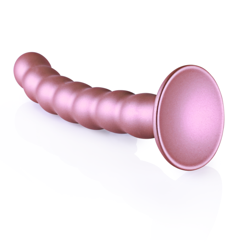 Dildo en silicone avec perles pour le point G - 6.5'' / 16,5 cm - Rose Gold