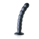 Dildo en silicone pour G-Spot avec perles - 8'' / 20,5 cm - Gunmetal