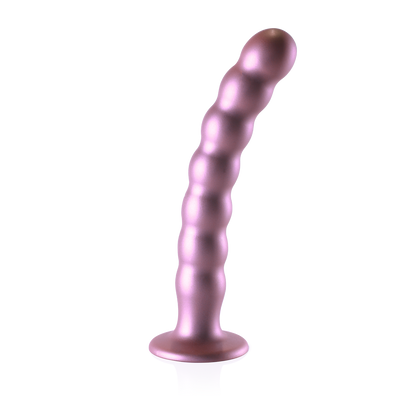 Dildo en silicone G-spot à perles - 8'' / 20,5 cm - Rose Gold