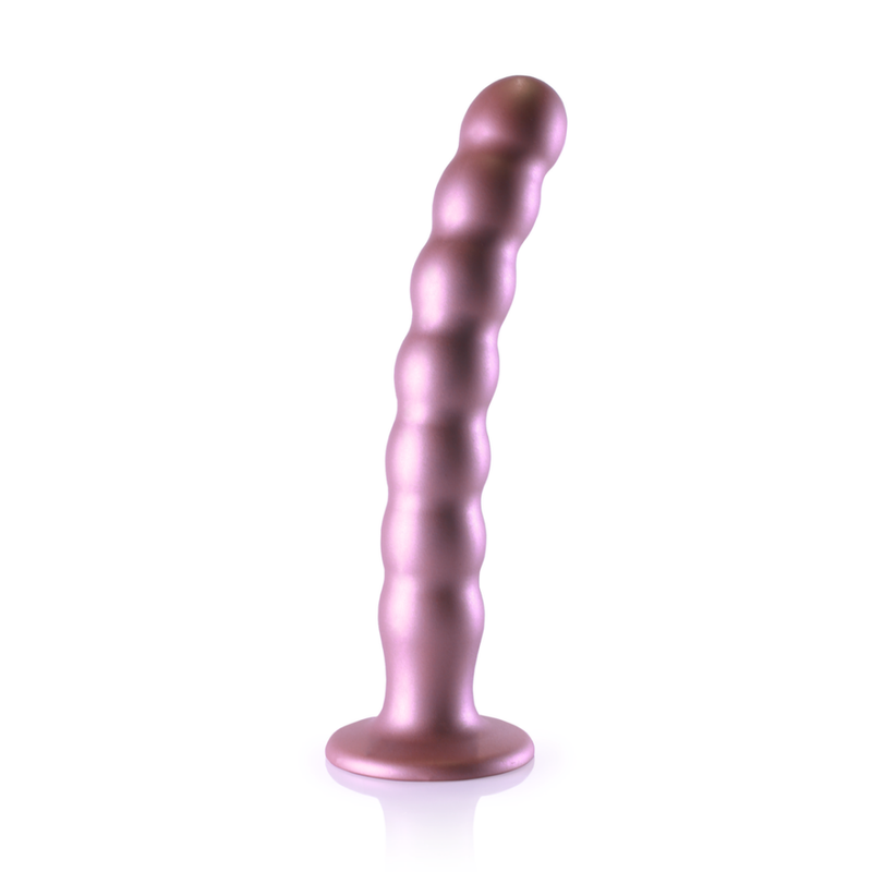 Dildo en silicone G-spot à perles - 8'' / 20,5 cm - Rose Gold