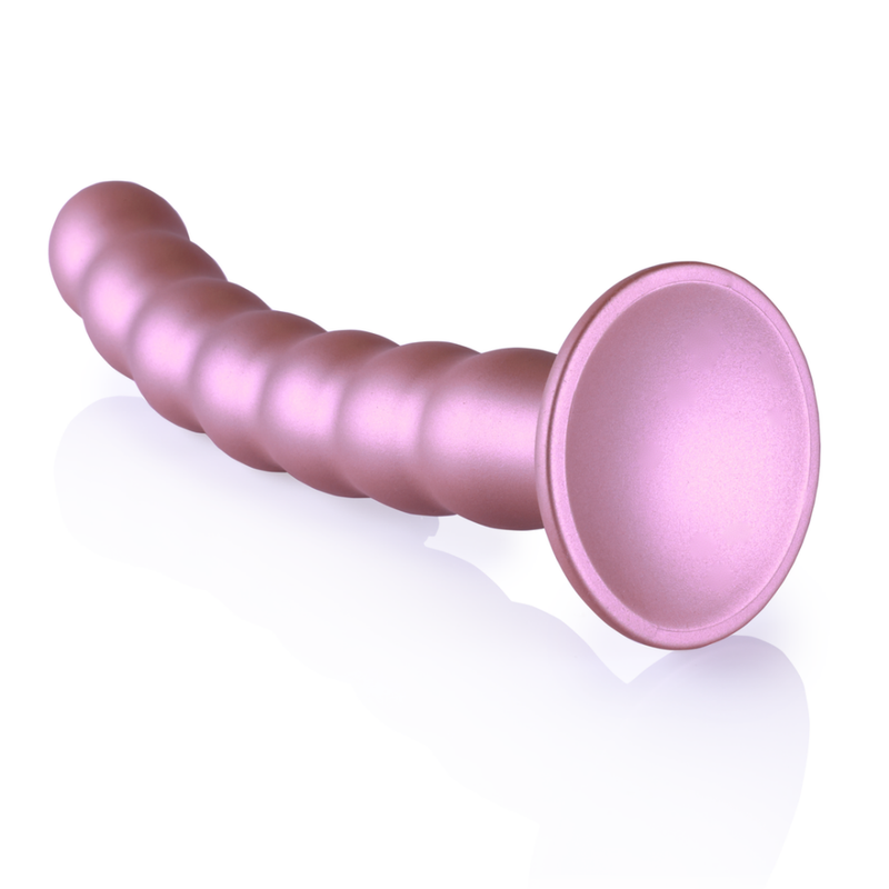 Dildo en silicone G-spot à perles - 8'' / 20,5 cm - Rose Gold