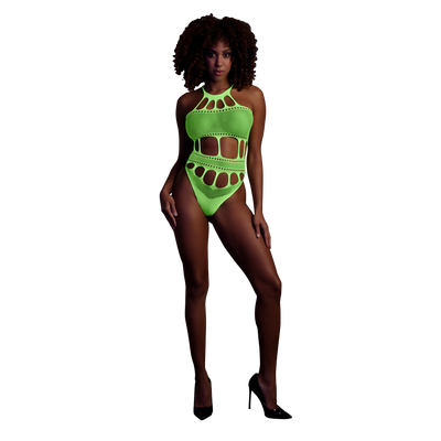 Body avec encolure grecque - Taille unique - Vert néon