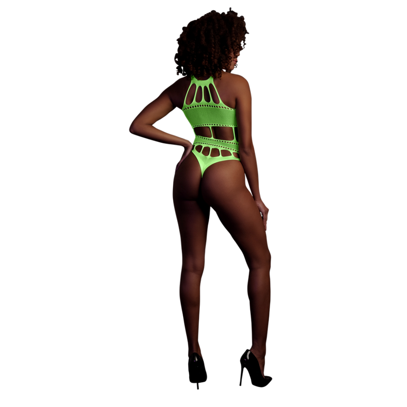 Body avec encolure grecque - Taille unique - Vert néon