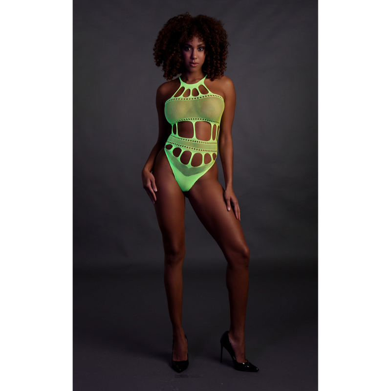 Body avec encolure grecque - Taille unique - Vert néon