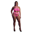 Corps avec décolleté grec - Grande taille - Rose néon