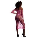 Top court à manches longues et jupe longue - Taille unique - Rose néon