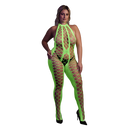 Bodystocking avec col halter - Grande taille - Vert néon