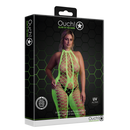Bodystocking avec col halter - Grande taille - Vert néon