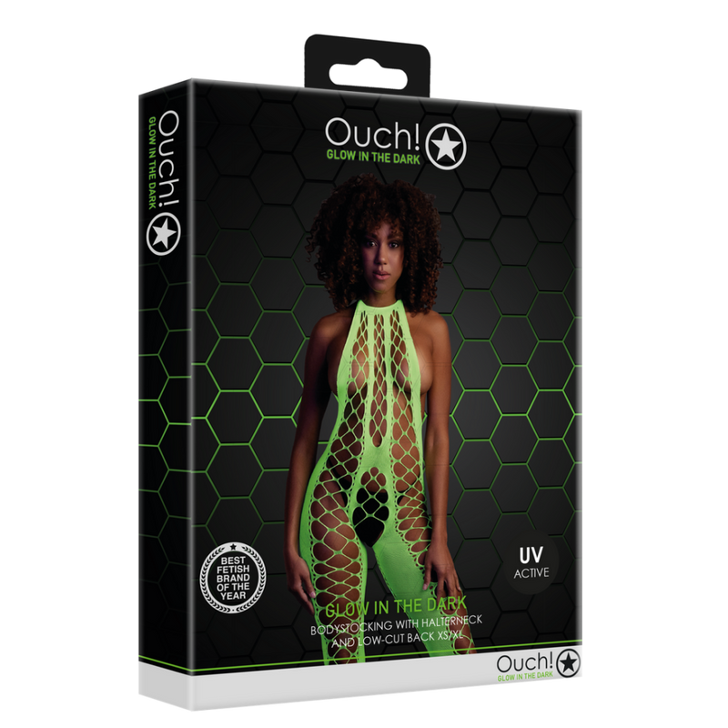 Bodystocking avec Halterneck - Taille Unique - Vert Néon