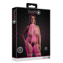 Bodystocking avec halter - Grande taille - Rose néon